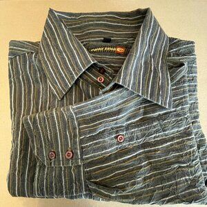 POINT ZERO Striped multicolor button up casual shirt men XL long sleeves
